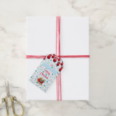 Voor Van Prettig Kerstfeest Kerstman Slede en Ster Cadeaulabel (Met Touw)