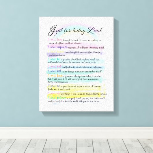 Voor vandaag, Heer Canvas Afdruk (Insitu (Houten vloer))