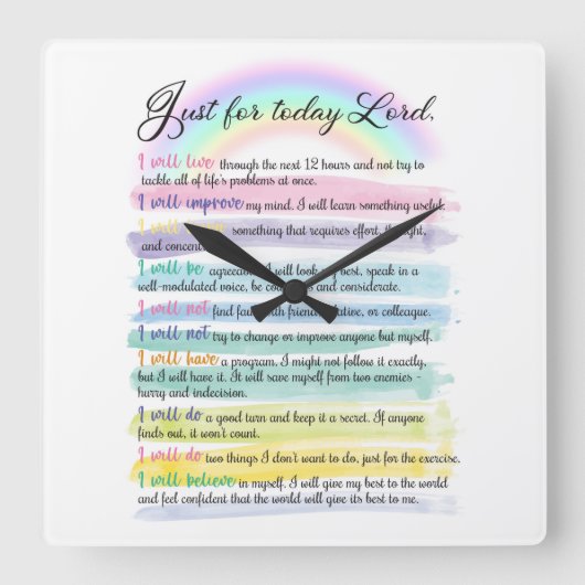 Voor vandaag, Heer Vierkante Klok (Voorkant)