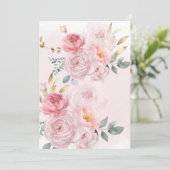 Voor Vellum Overlay Spring Blush Floral Wedding Kaart (Staand voorkant)