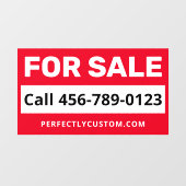 Voor verkoop telefoonnummer URL of aangepaste teks Raamsticker (Vel)