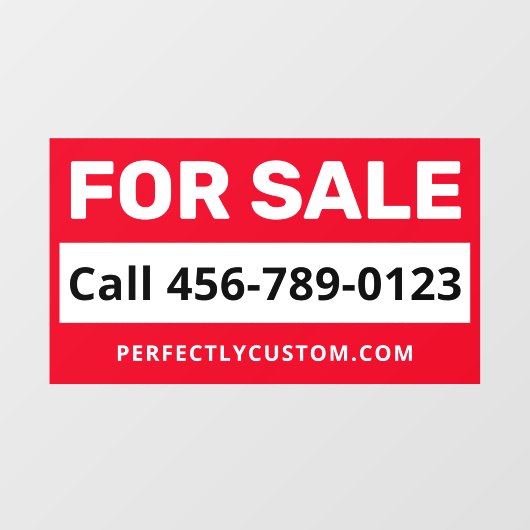 Voor verkoop telefoonnummer URL of aangepaste teks Raamsticker (Vel)