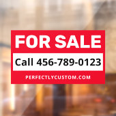 Voor verkoop telefoonnummer URL of aangepaste teks Raamsticker (Vel 2)