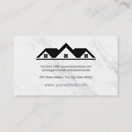 Voor verkoop van de marmer van de Real Estate Agen Afsprakenkaartje (Achterkant)