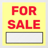 Voor verkoopbord raamsticker (Vel)