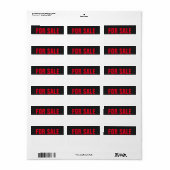 Voor verkoopetiketten etiket (Full Sheet)