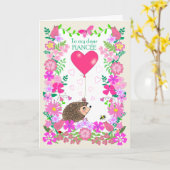 Voor verloofde Valentijnsdag met een schattige ege Kaart (Gele Bloem)