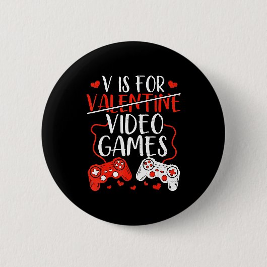 Voor videogames valentijnsdag gamendesign ronde button 5,7 cm (Voorkant)