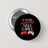 Voor videogames valentijnsdag gamendesign ronde button 5,7 cm (Voorkant /achterkant)