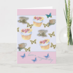 voor Vlinder van het Theekopje Cupcake van het Kaart