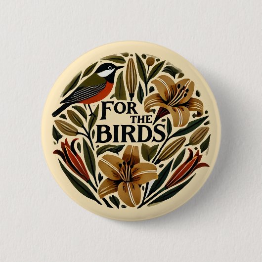 Voor vogels ronde button 5,7 cm (Voorkant)
