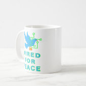 Voor vrede bedraad koffiemok (Voorkant links)