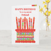 Voor Vriend Custom Age Birthday Cake Kaart (Gele Bloem)