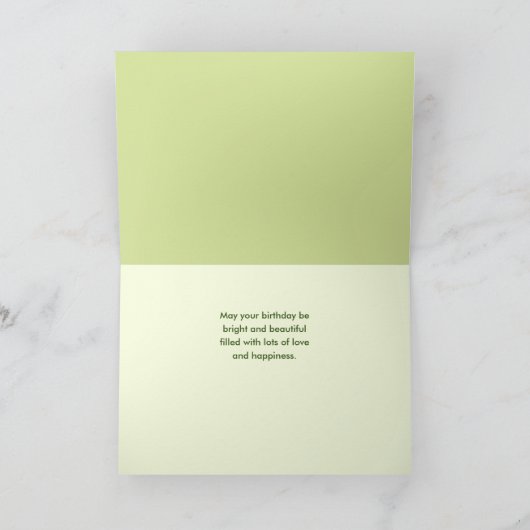 Voor Vriend op Verjaardag Waterverf Roze Bloemen Kaart (Binnen)