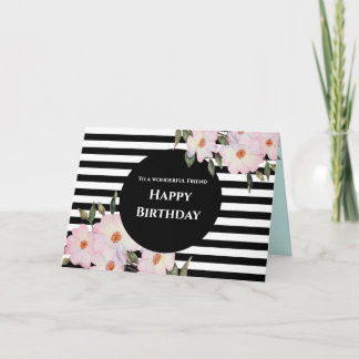 Voor Vriend op zondag Waterverf Rozen Stripes Kaart