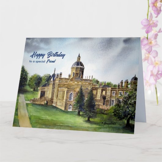 Voor vrienden op Birthday Castle Howard York Paint Kaart (Orchidee)