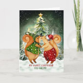 voor Vriendin Sweet Squirrel Love Christmas Feestdagen Kaart (Voorkant)
