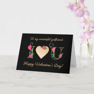 Voor vriendin Valentijnsdag met rode rozen kaart