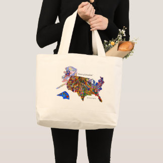Voor vrijheid kleurrijke kunst door religie grote tote bag
