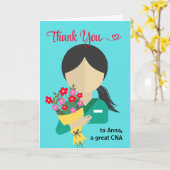 Voor Vrouw CNA Bedankt met Boeket Kaart (Gele Bloem)