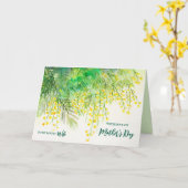 Voor Vrouw op Moederdag Custom Yellow Mimosa Kaart (Gele Bloem)