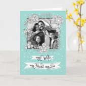 Voor vrouw op Moederdag. Floral Lijst Foto Kaart (Gele Bloem)