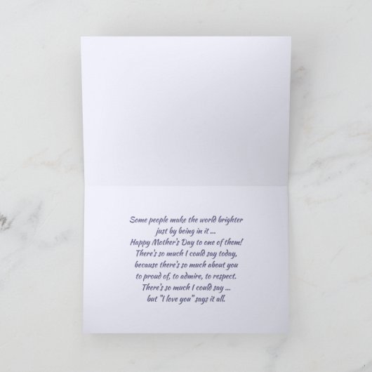 Voor Vrouw op Moederdag-Wenskaart Kaart (Binnen)