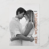 Voor Vrouw op Valentijnsdag Aangepaste Fotokaart Folie Uitnodiging (Voorkant)