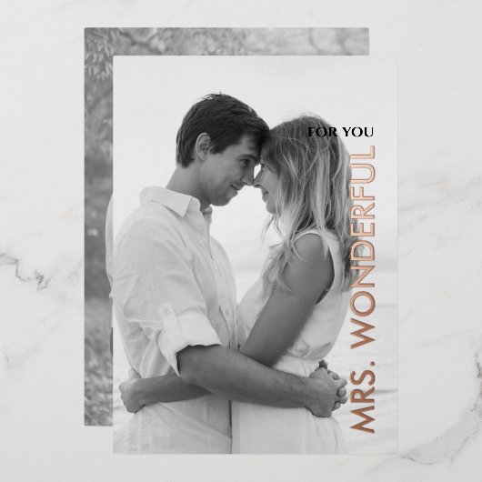 Voor Vrouw op Valentijnsdag Aangepaste Fotokaart Folie Uitnodiging (Voorkant / Achterkant)