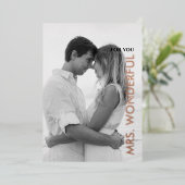 Voor Vrouw op Valentijnsdag Aangepaste Fotokaart Folie Uitnodiging (Staand Voorkant)