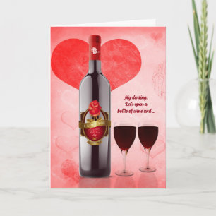 voor vrouw op Valentijnsdag Wine Lovers Feestdagen Kaart