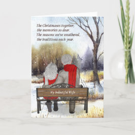 voor vrouw senioren echtpaar kerst winter feestdagen kaart