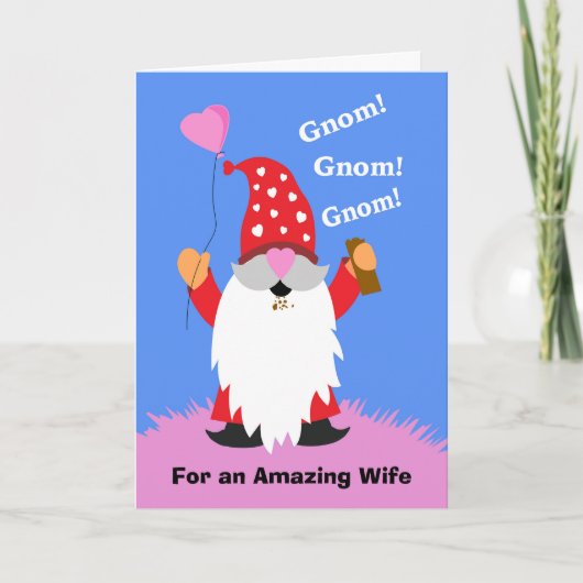 Voor vrouw Valentijn's Day Schattigee Gnome Chocol Kaart (Voorkant)