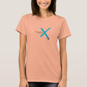 Voor vrouwen -  breekbaar X hart T-shirt