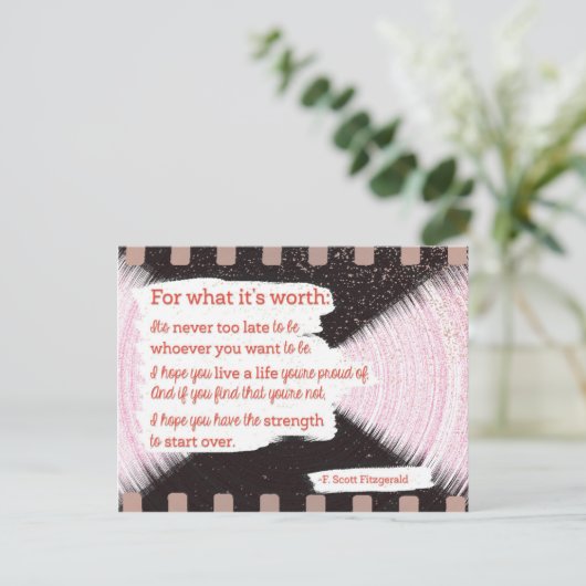 Voor wat het waard is briefkaart (Staand voorkant)