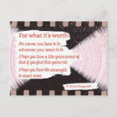 Voor wat het waard is briefkaart (Voorkant)