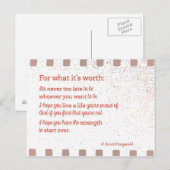 Voor wat het waard is briefkaart (Voorkant / Achterkant)