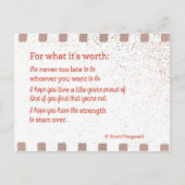 Voor wat het waard is briefkaart (Voorkant)