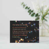 Voor wat het waard is briefkaart (Staand voorkant)