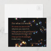 Voor wat het waard is briefkaart (Voorkant / Achterkant)