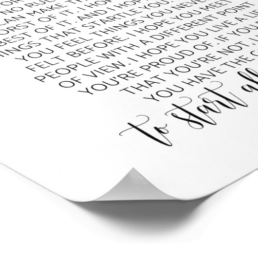 Voor wat het waard is, F. Scott Fitzgerald Quote Poster (Hoek)