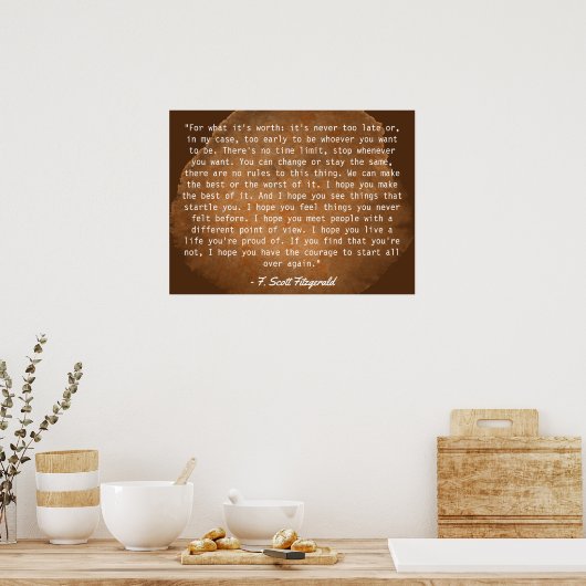 Voor wat het waard is F. Scott Fitzgerald Quote Poster (Keuken)