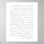 Voor wat het waard is...F. Scott Fitzgerald Script Poster (Voorkant)