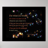 Voor wat het waard is poster (Voorkant)