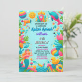 Voor Waterpark Koele Zomer splash pad 1e verjaarda Kaart (Staand voorkant)