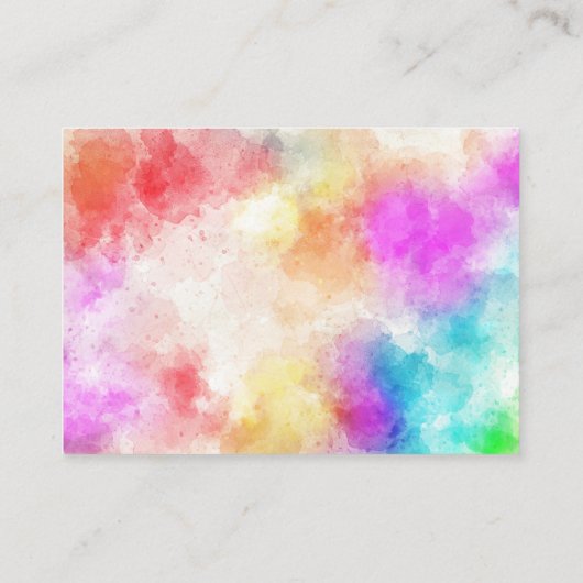 Voor Waterverf kunstenaar Visitekaartje (Achterkant)