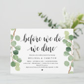 Voor we dat doen, gaan we met een bruiloft eten. kaart (Staand voorkant)