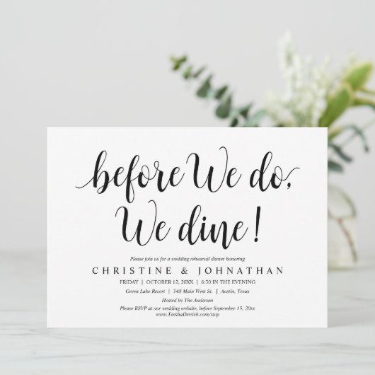 Voor we dat doen, gaan we met huwelijksrepetitie e kaart (Staand voorkant)