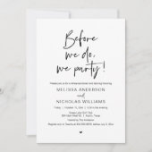 Voor we dat doen, zijn we partij, huwelijksrepetit kaart (Voorkant)