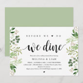 Voor we doen, dineren we, Groene decoratie, Proefh Kaart (Voorkant / Achterkant)